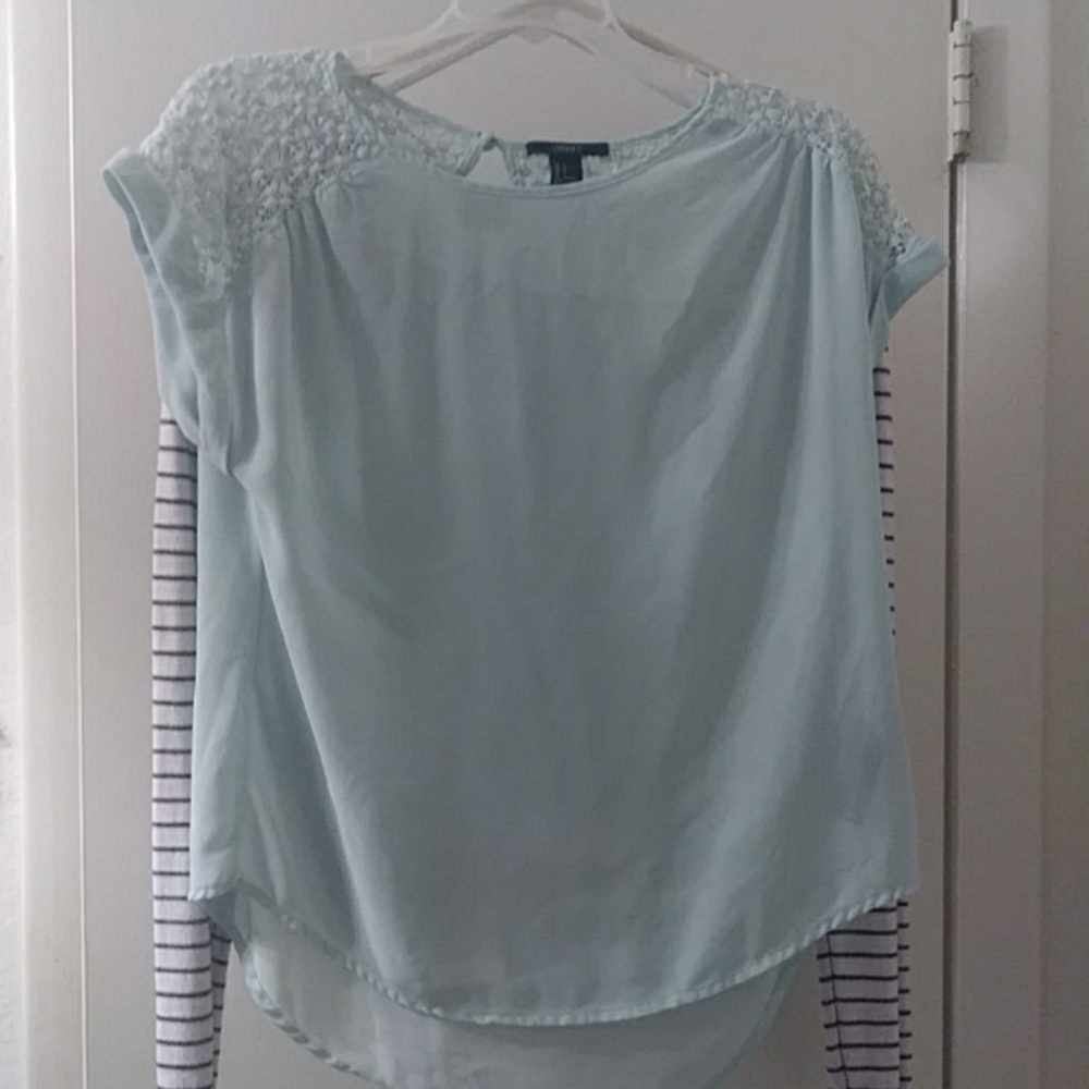 Blue lace top